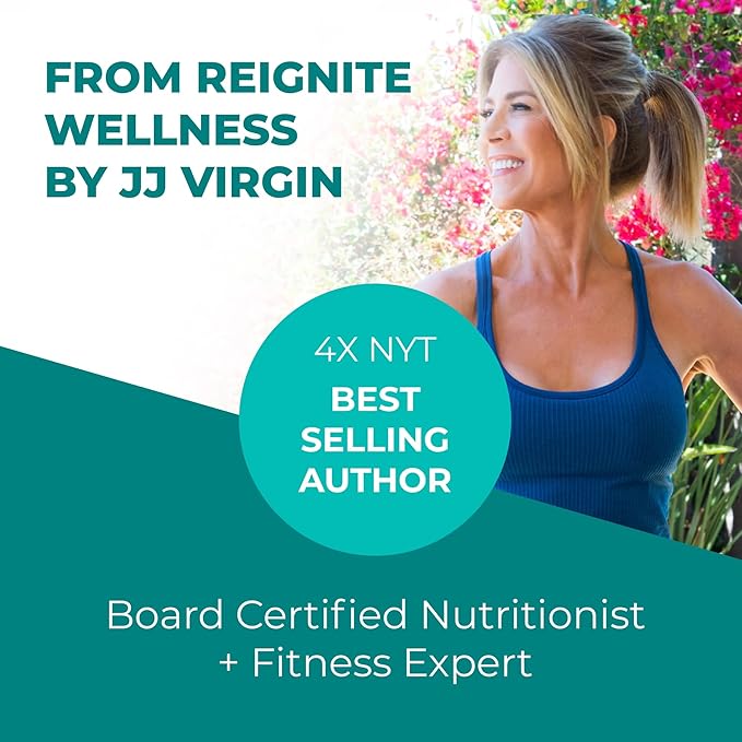 Reignite Wellness by JJ Virgin | Vanilla Plant-Based All-in-One Shake | Plant Protein Powder, Vitamins, Minerals, Greens & Aminos | 22g of Chia, Chlorella & Pea Protein Shake | 30 Servings