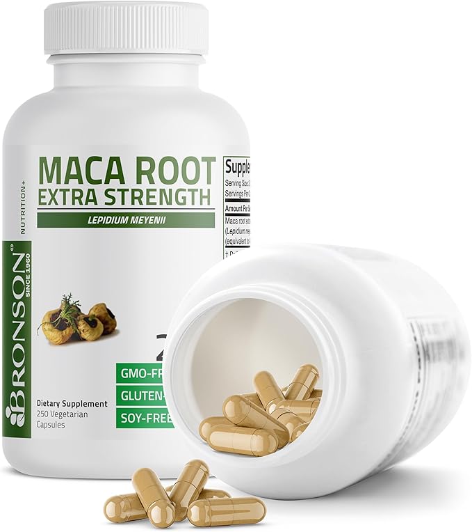 Bronson Maca Root Extra Lepidium Meyenii, Non-GMO, 250 Vegetarian Capsules
