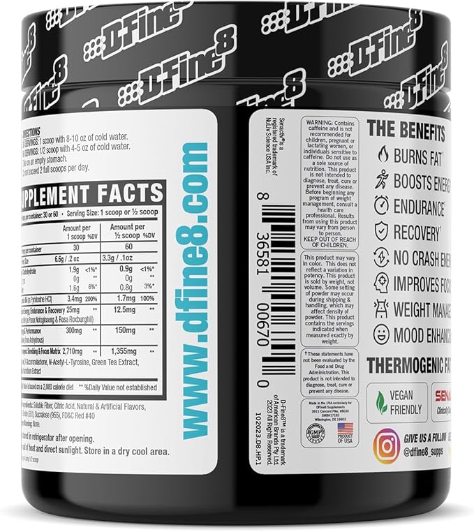 Thermogenic Pre-Workout Energy Powder & Shredding Supplement, Boost Energy Mood & Focus, Sugar Free, Contains Senactiv, Endurance, 300mg Caffeine, N-Acetyl-L-Tyrosine (Hawaiian Punch)