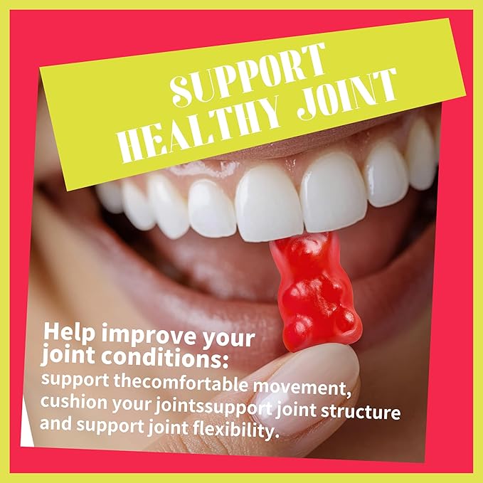 Glucosamine Chondroitin Gummies with MSM & Elderberry Extra Strength - Joint Support, Antioxidant Immune Support Supplement for Adults, Men & Women.Strawberry
