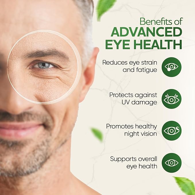 Advanced Eye Health Vitamin and Mineral Supplement with Lutein, Zeaxanthin, Omega-3, and B Vitamins - 60 Capsules