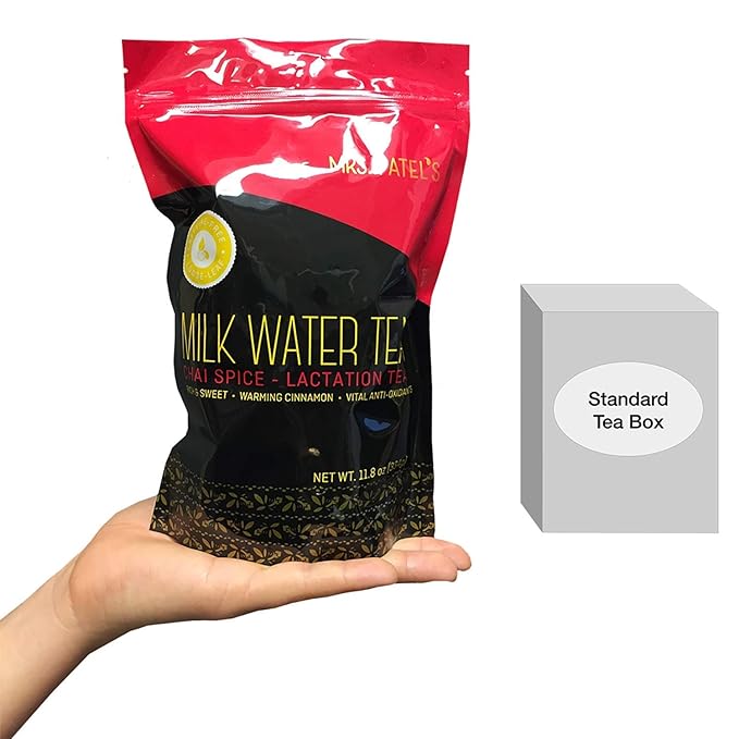 Mrs.Patel's Lactation Tea, Chai Spice Blend, Rich and Sweet, For Breastfeeding and Pumping Moms, Drink Iced or Hot, Loose Leaf, Caffeine-Free, Gluten-Free, Dairy-Free, Fenugreek-Free (1 Pouch)
