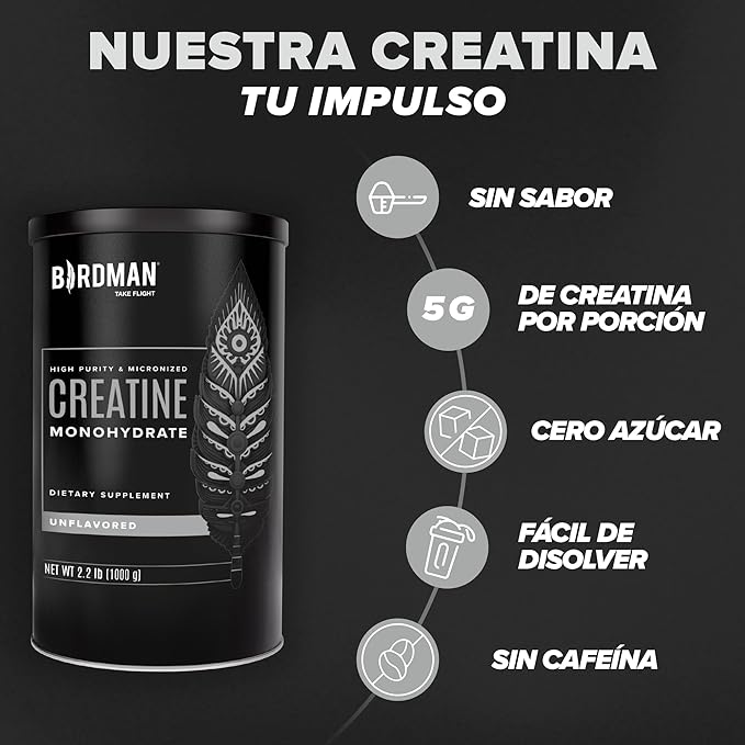 Micronized Creatine Monohydrate Powder, Unflavored, High-Purity, Organic, Muscle Recovery, Caffeine Free Pre Workout, Post Workout, Gluten Free, Sugar Free