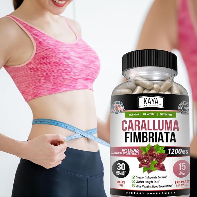 Kaya Naturals - Caralluma Fimbriata 1200mg High Potency Supplement | Maximum Strength Natural Endurance Support, Vegetarian Capsules (30 Count)