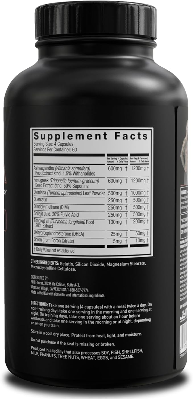 Alpha JYM X Advanced Hormone Optimization, Vitality, Optimization, DHEA, Ashwagandha, Boron, Shilajit, Fenugreek, Eurycoma, Damiana, Quercetin, DIM, JYM Supplemental Science, 240 Vegetarian Capsules