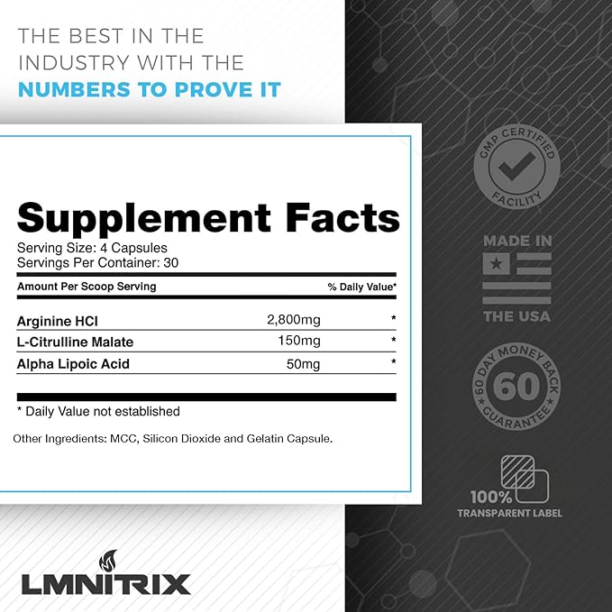 VEINZ Pills 120ct ✮ Nitric Oxide Supplement with L-Arginine, L-Citrulline & ALA ✮ N.O. Booster Pump Pills ✮ Top Muscle Mass Pill for Men ✮ 120 Capsules