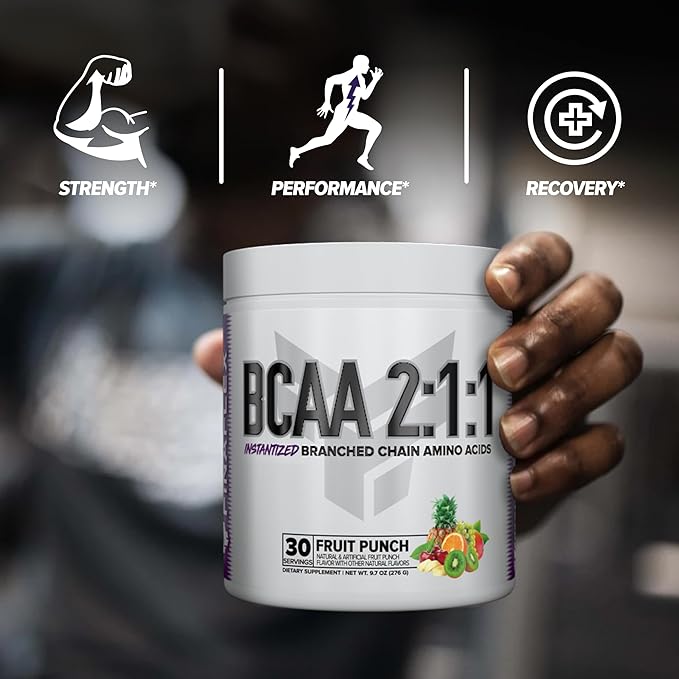 FINAFLEX Pure BCAA 2:1:1, Fruit Punch - 9.7 oz - Promotes Strength, Recovery & Performance - with 2:1:1 Ratio of Leucine, Isoleucine & Valine + Vitamin C - 30 Servings