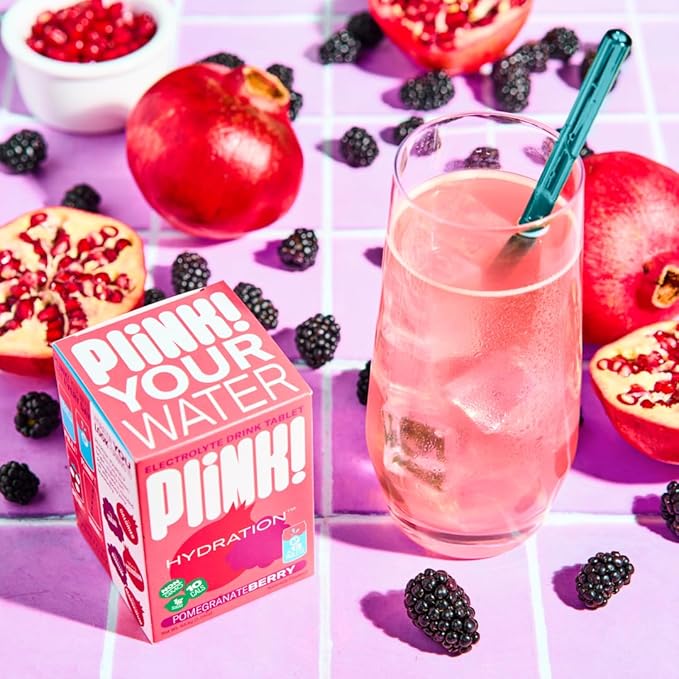 Plink! Fizzy Electrolyte Drink Tablets for Daily Hydration - 12ct Electrolyte Tablets + Sodium, Potassium, Magnesium, Low-Calorie, Low-Sugar Keto Electrolytes Powder Hydration Packets Water Flavoring