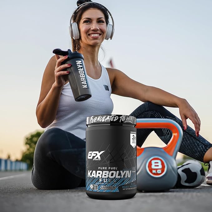 EFX Sports Karbolyn Fuel | Fast-Absorbing Carbohydrate Powder | Carb Load, Sustained Energy, Quick Recovery | Stimulant Free | 18 Servings (Blue Razz Watermelon)
