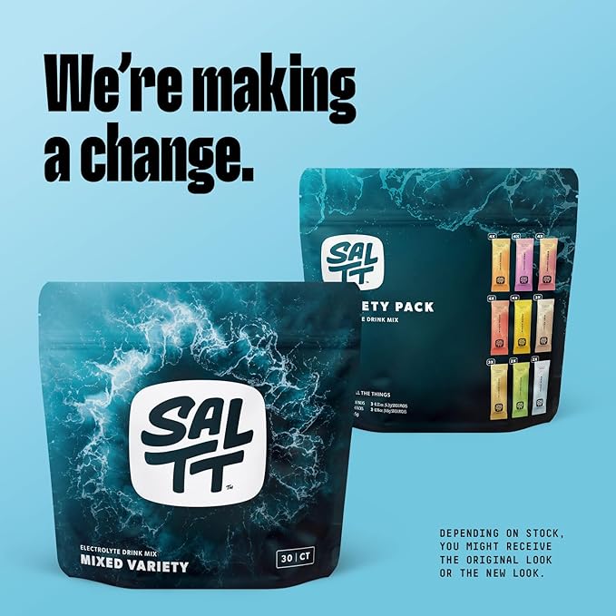 SALTT Electrolytes Powder Flavored Drink Mix - All The Things Variety - 30 Hydration Packets - Magnesium, Potassium, Sodium, Trace Minerals - Zero Sugar & Gluten Free - Travel Essentials