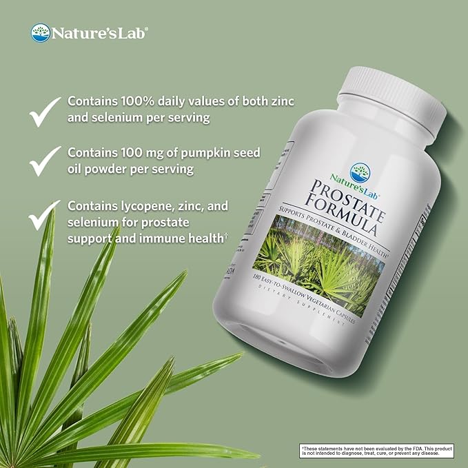 Nature's Lab Prostate Formula - Supports Prostate and Bladder Health - 180 Capsules
