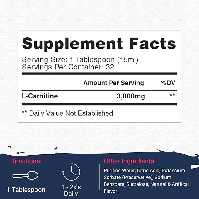 Gaspari Nutrition Liquid L-Carnitine 3000, Stimulant Free, Increased Metabolism, Enhanced Energy, Non GMO, Gluten Free, BPA Free (32 Servings, Orange Pineapple)