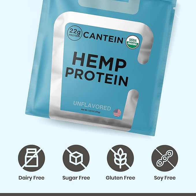 Organic Hemp Protein, Vegan Protein Powder, Plant Based Protein Powder, Non Dairy Protein, Lactose Free Natural Protein, Gluten Free- 1 Servings, Unflavored Sample