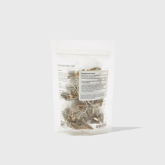 ANYA Herbal Lactation tea, 20 bags - Ginger, Moringa, Fenugreek, Toxicologist-approved, Breastfeeding Safe. Organic Essentials hydration for postpartum Moms, Breastmilk production Nursing support Baby Shower Gifts