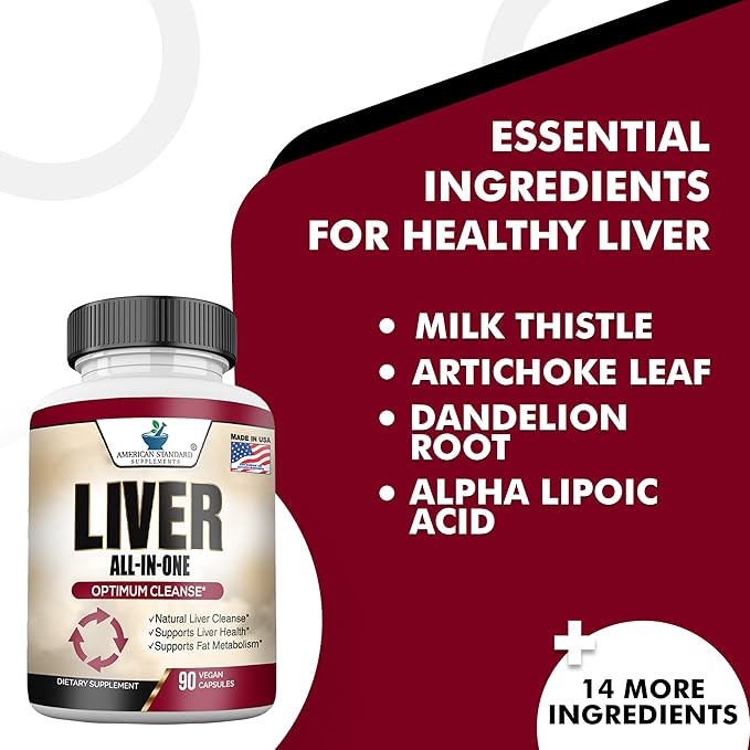 Liver Cleanse & Detox, Liver Supplement, Liver Support, Liver Detox, Liver Cleanse, Liver Health, Milk Thistle Silymarin, Artichoke, Dandelion, Turmeric, Choline, Alpha Lipoic Acid, Black Pepper Ext