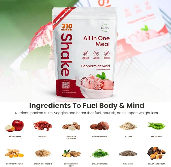 310 Nutrition All-In-One Meal Replacement Shake-Superfood Protein with Fiber, Probiotics & Adaptogens โ Low Carb, Vegan, Keto & Paleo Friendly - ๐ฎ๐ด ๐ฆ๐ฒ๐ฟ๐๐ถ๐ป๐ด๐ ๐ฃ๐ฒ๐ฝ๐ฝ๐ฒ๐ฟ๐บ๐ถ๐ป๐ ๐ฆ๐๐ถ๐ฟ๐น