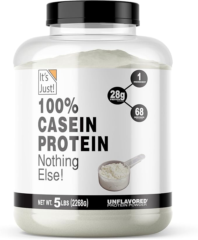It's Just! - 100% Casein Protein Powder, Made in USA, No Added Flavors or Sweeteners (Unflavored, 5 Pound (Pack of 1))
