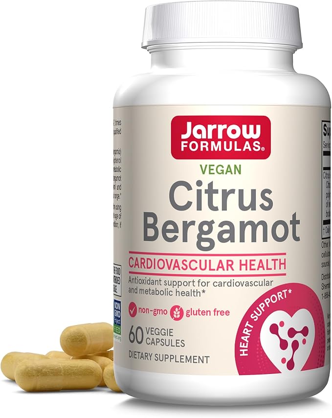 Jarrow Formulas Red Yeast Rice 1200 mg & Co-Q10 100 mg Per Serving-120 Veggie Caps-60 Servings & Heart Health-Vegan & Citrus Bergamot 500 mg-60 Servings (Veggie Caps)