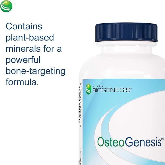 Nutra Biogenesis Osteogenesis - Bone Health Supplements for Women & Men, Vitamin D3 K2 & Calcium for Bone Density & Healing, Minerals Zinc, Magnesium & Boron - 120 Veggie Capsules