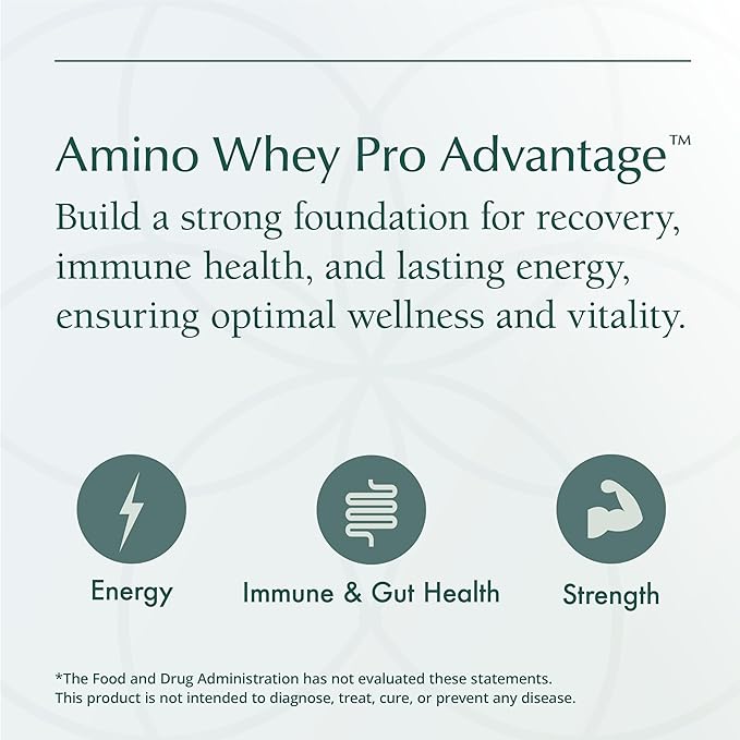 Natura Health Products Amino Whey Pro Advantage™ - Grass-Fed Whey Protein with HMB, Creatine, L-Glutamine. Clean Ingredients for Muscle Growth, Recovery (8 Grams of Protein per Scoop - 30 Servings)