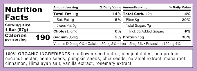 Feel Vegan Protein Bars | Caramel Sea Salt | Keto | Gluten Free | Organic | Maca | 15g Plant Protein | Low Carb | High Protein | Dairy Free | Low Sugar | Grain Free | Nut Free | Soy Free | Non GMO - (Caramel Sea Salt, 10 Pack)