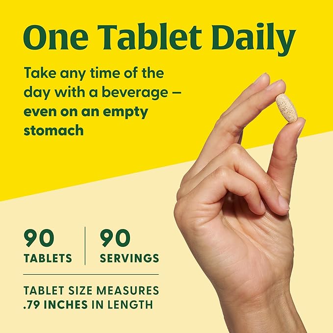 MegaFood Men's 55+ One Daily - Multivitamin for Men with Vitamin B12, C, D & Zinc - Optimal Aging & Immune Support Supplement - Vegetarian - Made Without 9 Food Allergens - 90 Tabs
