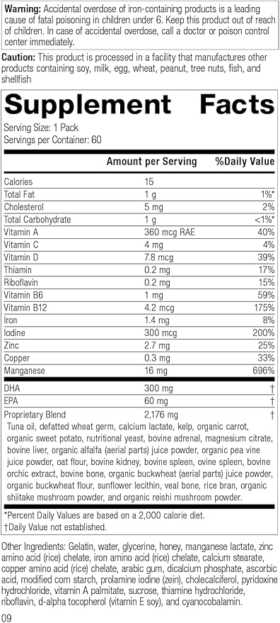 Standard Process Inc. General Health Daily Fundamentals - Maintain Optimal Health with Vitamins D, C, B12, A & B6, Zinc, Iron, Iodine, Copper, DHA, EPA - Pack of 60