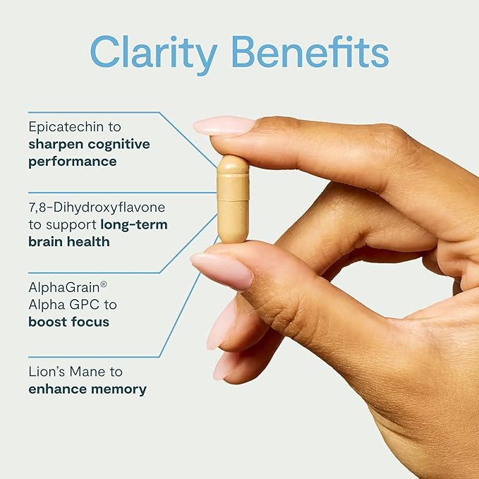 Thesis Clarity - Focus Supplements with Nootropics for Daily Brain Support - Lion's Mane & Alpha GPC to Support & Maintain Focus (24 Servings)