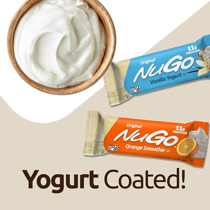 NuGo Protein Bar, Orange Smoothie, 11g Protein, Gluten Free, 15 Count