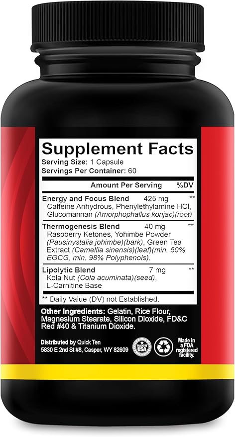 Ultra Powerful Diet Pills for Women and Men - Natural Metabolism Booster, Appetite Suppressant - Thermogenic Fat Burner - Energy and Focus Blend - Best Performing Weight Loss Supplement