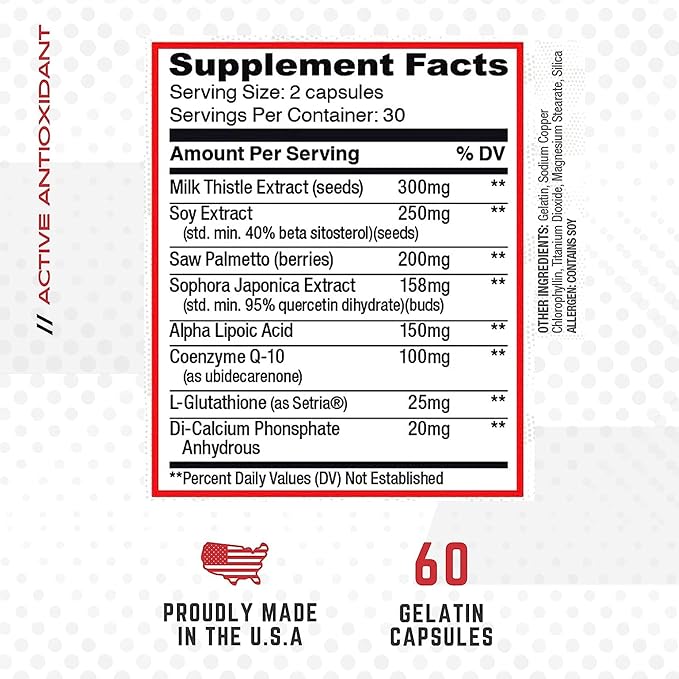 Purus Labs Organ Shield Active Antioxidant | Plant Based Antioxidants | 30 Servings, 60 Gelatin Capsules