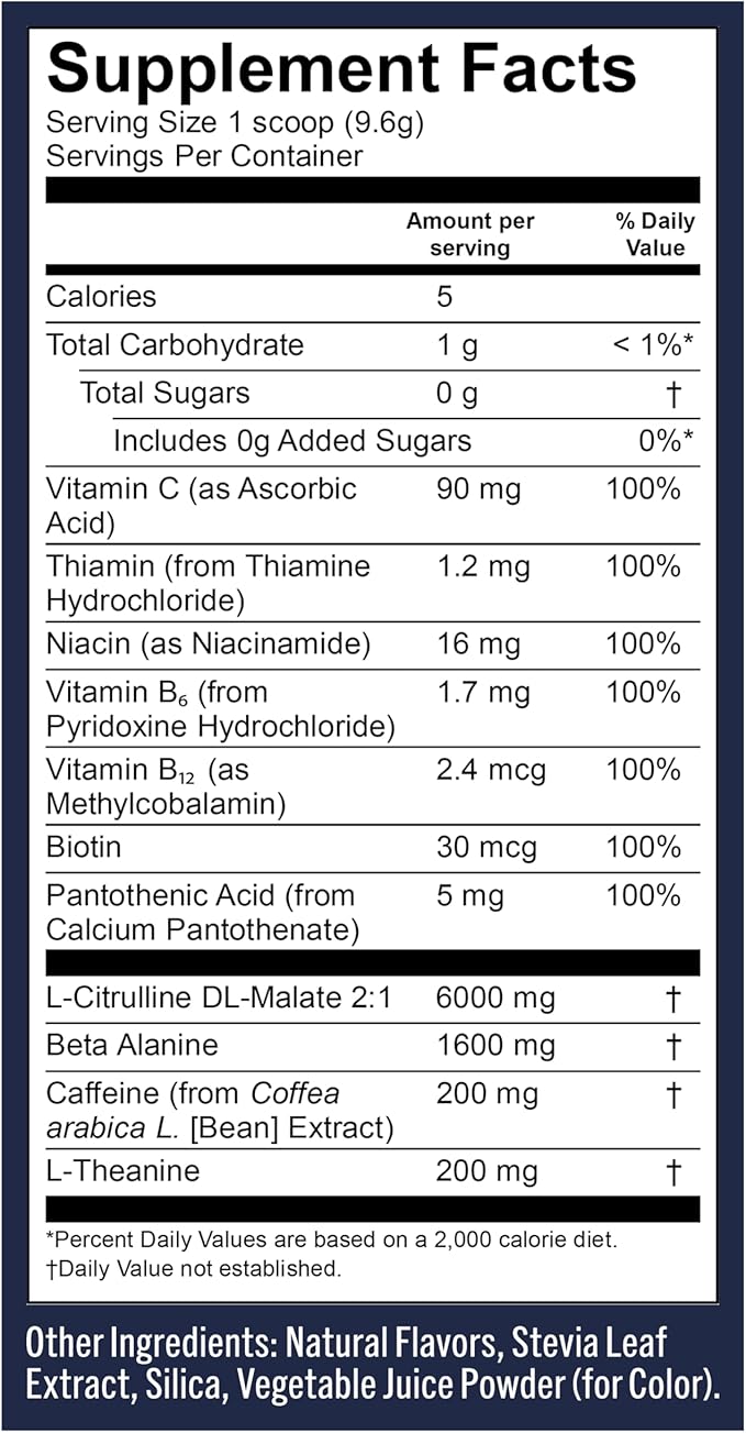 Vega Pre-Workout - 200mg Caffeine, Energy & Focus, Mango Passionfruit, 25 Servings, 1.6g Beta Alanine, 6g Citrulline Malate, Energy & Focus Drink Mix, Vegan, Gluten & Dairy Free, No Sugar Added, 8.4oz