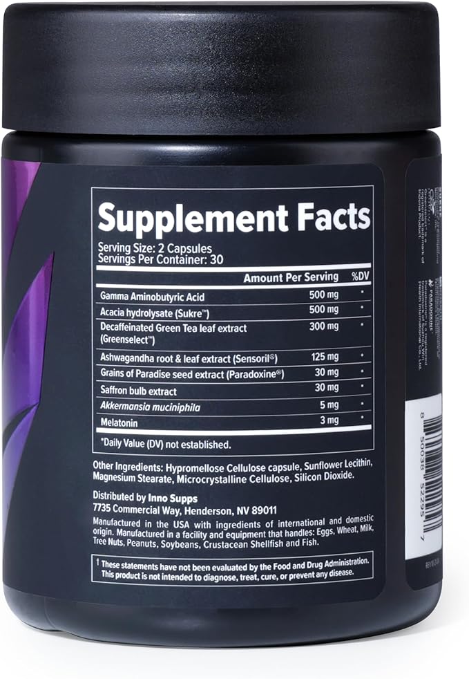 InnoSupps Night Shred™ GLP-1 | Nighttime Fat-Burner + Sleep Support | Appetite, Metabolism & Stress Support | Akkermansia + Ashwagandha | 60 Capsules. 30 Servings.