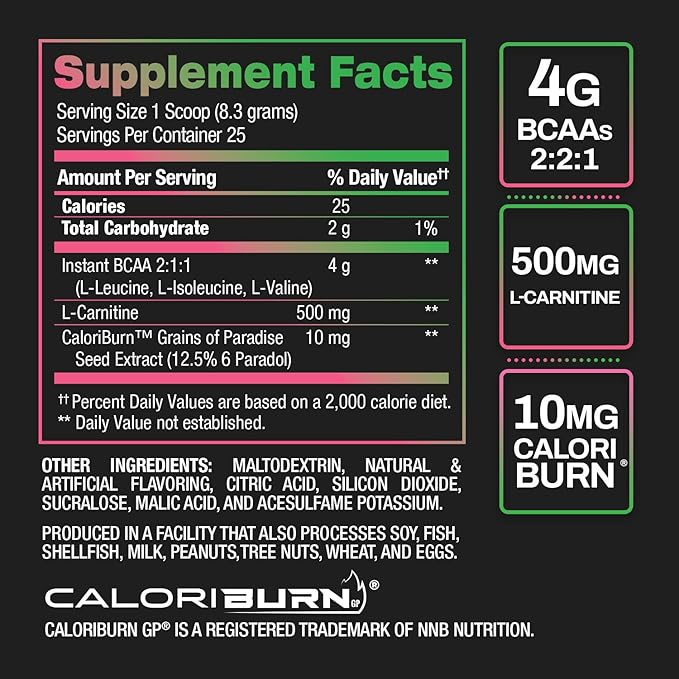 BPI Sports Best BCAA Shredded - Converts Fat to Energy - Weight Loss and Lean Muscle Support - Post-Workout Recovery - Watermelon Ice, 25 Servings, 275 g