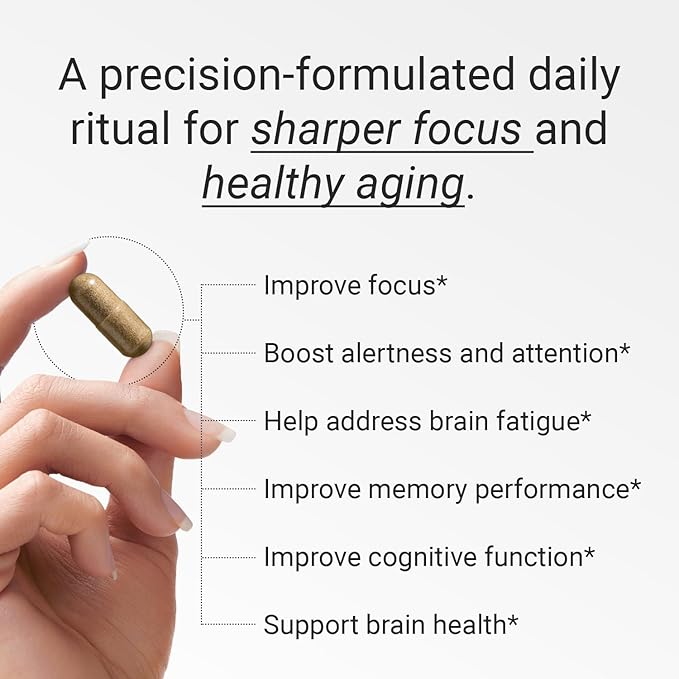 FLT COGNITION - Mental Clarity and Focus Nootropic Supplement for Memory Performance & Cognitive Health with L-Theanine, Gingko Biloba & Ergothioneine – 60 Capsules
