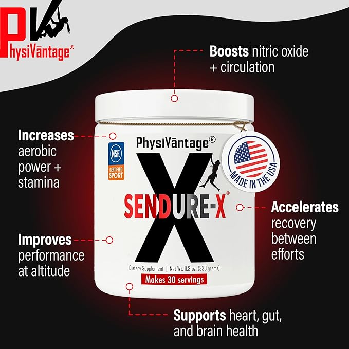 Sendure-X Beetroot + Citrulline Powder - Caffeine-Free Pre-Workout - Boosts Blood Flow, Energy, VO2 Max, Endurance, Recovery - NSF Sport Certified, Peak Performance, Natural - 30 Servings Wild Berry