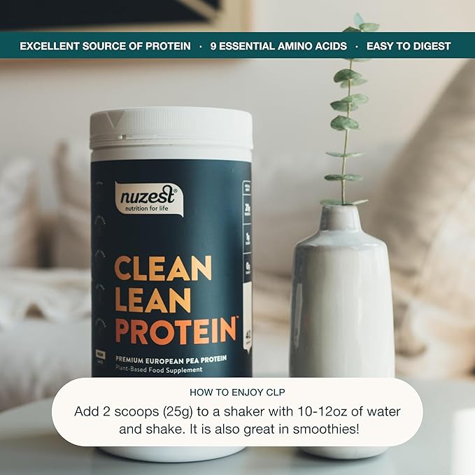 Nuzest - Pea Protein Powder - Clean Lean Protein, Premium Vegan Plant Based Protein Powder, Dairy Free, Gluten Free, GMO Free, Naturally Sweetened Protein Shake, Real Coffee, 40 Servings, 2.2 lb