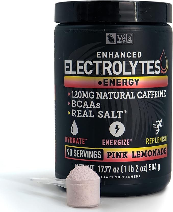 Pre-Workout Electrolyte + Energy Powder Drink Mix (90 Servings | Pink Lemonade) w/ 0 Sugar +BCAAs +B-Vitamins Electrolyte Supplement w Potassium Zinc & Magnesium for Hydration - Keto Electrolytes