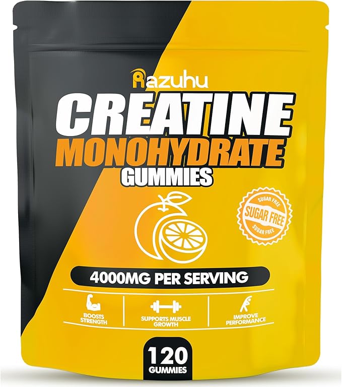 Creatine Monohydrate Gummies for Men & Women, 4g of Creatine Monohydrate per Serving for Maximum Power Strength, Performance, Sugar Free, Vegan, Pre-Workout Supplement(120 Count)-Mango