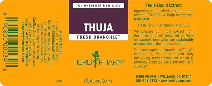 Herb Pharm Thuja Branchlet Liquid Extract - 1 Ounce (DTHUJA01) (Pack of 2)