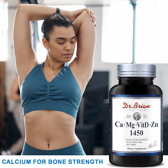 Dr. Brian Calcium Supplement Supports Bone Strength, Calcium Magnesium Zinc with Vitamin D3 & Multiminerals Help Teeth Health, Magnesium Supplement, Non-GMO, Soy and Gluten Free (90 Tablets)