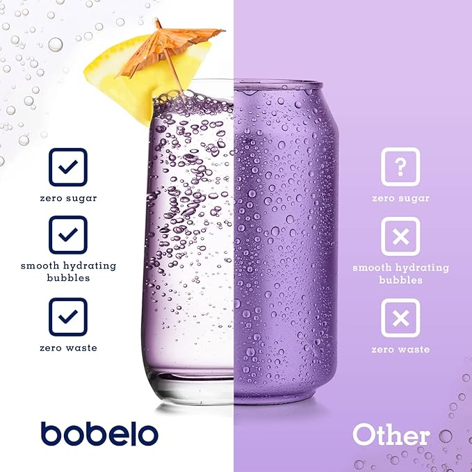 BOBELO CARBONATION Flavor Packets - Trial Pack, 3 of Each Flavor, Tropical Bliss, Mountain Berries, Lavender Lemonade & Orchard Breeze, Self Carbonating Hydration Electrolyte Drink Mix, Real Fruit