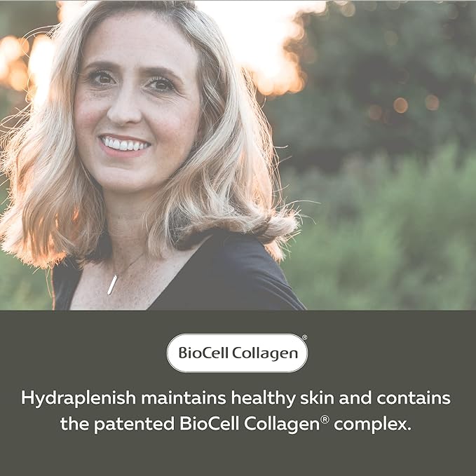 Nature’s Way Hydraplenish, with Unique BioCell Collagen, Hyaluronic Acid, OptiMSM, Supports Healthy Hair, Skin and Nails*, 60 Capsules (Packaging May Vary)