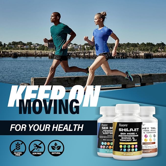 Sea Moss, Black Seed Oil, Ashwagandha, Ginger & Shilajit, Rhodiola Rosea, Panax Ginseng,Lions Mane, Turkey Tail, Reishi, Cordyceps, Chaga All in 1 Supplements (1 Pack)