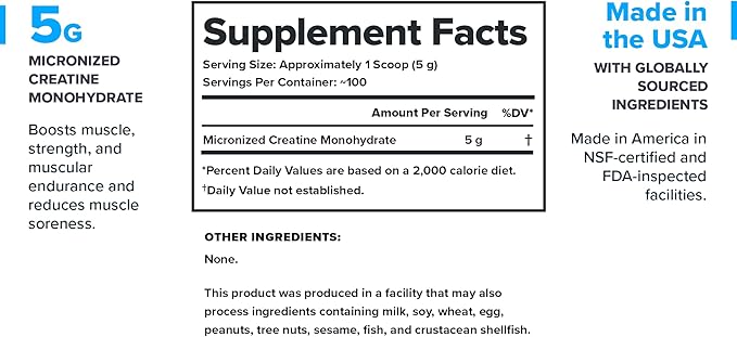 LEGION Micronized Creatine Monohydrate Supplement - Clean Creatine Powder for Muscle Gain & Post Workout Recovery - Micronized Creatine Supplement for Maximum Absorption (100 Servings, Unflavored)