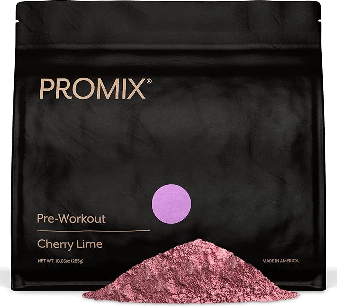 Promix Pre-Workout Powder, Cherry Lime - Maximize Focus & Performance - Helps Muscle Gain, Endurance & Enhanced Energy - Vitamin B12, Caffeine, Beta-Alanine & L-Tyrsosine - Gluten & Dairy-Free