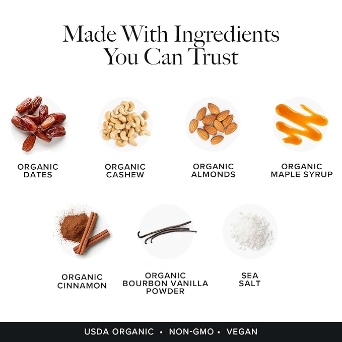 Truvani Plant Based Snack Bars | Snickerdoodle 1 Pack | 5g Protein | USDA Organic and Vegan | The Only Bar | Dairy, Soy, and Gluten Free | Individually Wrapped