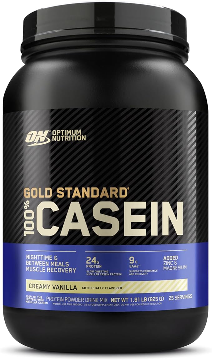 Optimum Nutrition Gold Standard 100% Micellar Casein Protein Powder, Slow Digesting, Helps Keep You Full, Overnight Muscle Recovery, Creamy Vanilla, 1.81 Pound (Packaging May Vary)