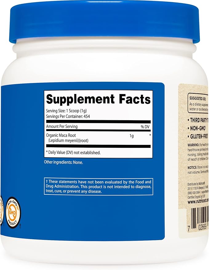 Nutricost Organic Maca Root Powder (1LB Each) (3 Pack)