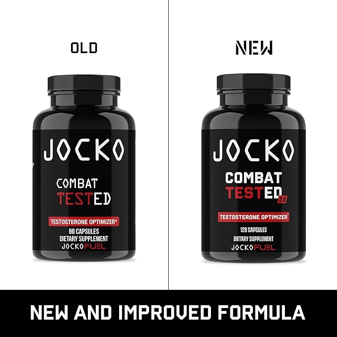 Jocko Fuel Test Booster for Men - Natural Endurance, Stamina, & Strength Booster - Muscle Builder for Men & Nitric Oxide Support with Ginger Root, Shilajit, & Tongkat Ali, 120ct (30 Servings)
